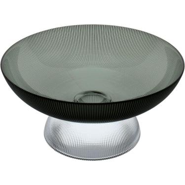 Imagem de Centro De Mesa Fruteira Home&co Com Pé Vidro 15x30x30cm Fumê
