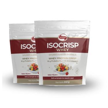 Imagem de Kit 2 Isocrisp Whey Protein Crisp Vitafor Pouch 240g Neutro