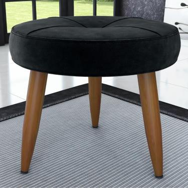 Imagem de Puff decorativa Redondo Marici Veludo Preto