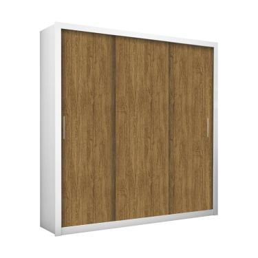 Imagem de Guarda Roupa Roupeiro Clarice 3 Portas De Correr 4 Gavetas Carioca Branco Cinamomo