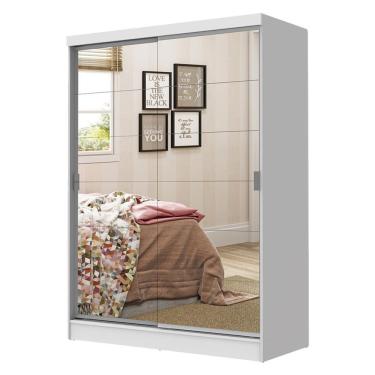 Imagem de Guarda Roupa Infantil 2 Portas Correr Espelho Branco Madesa