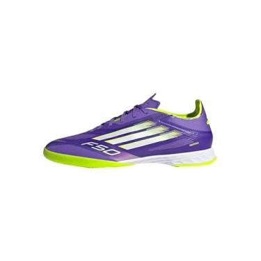 Imagem de adidas Tênis unissex adulto F50 Pro Indoor, Roxo/branco/limão lúcido, 14.5 Women/13.5 Men