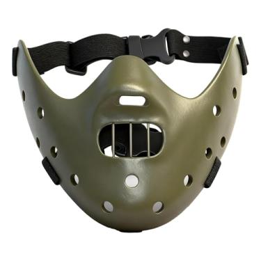 Imagem de nezababy Hannibal Lecter Mask Cosplay The Silence of The Lambs Half Face Killer Halloween Costume Props Resin (Green)