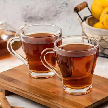 Imagem de Conjunto 3 Canecas de Vidro Murlin 265ml – Caneca Transparente com Alça, Design Moderno e Elegante para Café, Chá e Bebidas Quentes ou Geladas