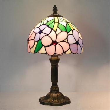 Imagem de Luminária de mesa vintage americana com LED, personalizada e criativa, para sala de estar, escritório, quarto infantil, casa de campo ou hotel, com vidro colorido (Estilo 9)