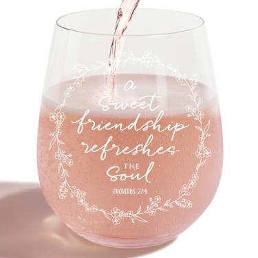 Imagem de LITTLEBIGGER - Taça de Vinho Cristã Divertida para Mulheres - Presentes Religiosos, Aniversário para Amigas, Irmãs - Taças de Vinho Exclusivas para Mulheres (Clássico, Branco, 15 Onças)