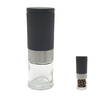 Imagem de KMYZQDV Conjunto de mini moedor de pimenta, portátil, minúsculos saleiros e temperos com moinhos de grossura ajustáveis, conjunto de coqueteleira para temperos, lancheira, cozinha e ar livre