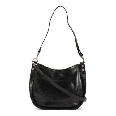 Imagem de Bolsa tiracolo envelhecida de couro vintage - preta por Patricia Nash