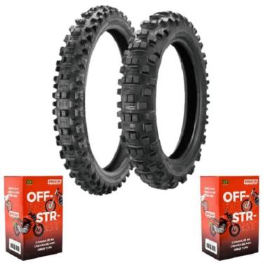 Imagem de Par Pneu Crf 450r 140/80-18 + 90/90-21 7 Days Enduro Borilli + Câmara