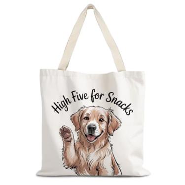 Imagem de LUVADIAN Sacola Golden Retriever, presentes para amantes de Golden Retriever, sacola de lona para mulheres, donos de mães, presentes, sacolas de compras de supermercado reutilizáveis