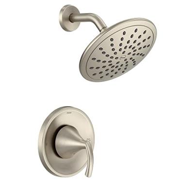 Imagem de Moen T2842EPBN sistema de chuveiro Glyde apenas com chuveiro de chuva sem válvula, Transição, Brushed Nickel