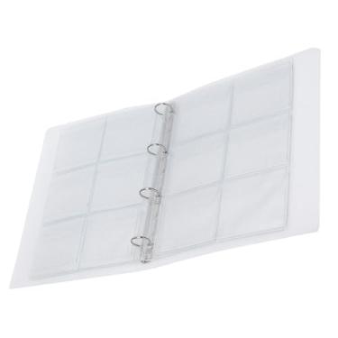 Imagem de Acouto Foto Transparente - Pasta de Coleção de Armazenamento de Crachás de 6 Páginas Com Anéis Perfurados, Ideal para Armazenamento de Moedas, Medalhas, Tokens e Fotos - Portátil e Com Material de