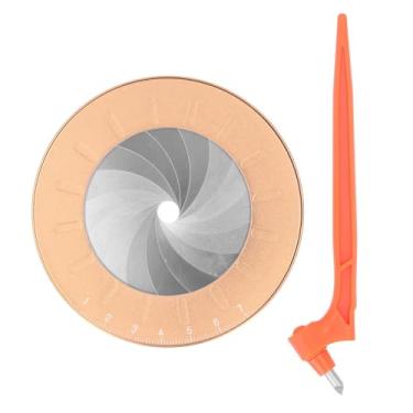 Imagem de Criador de desenho de círculo Modelo de círculo rotativo Ferramenta de escrita redonda ajustável com faca de escultura para artistas Designers Engenheiros Artesãos feitos de liga