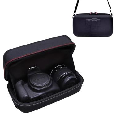 Imagem de XANAD Capa para câmera Canon EOS Rebel T7 /R100 / T6 / R50 / R6 Mark II / 5D Mark IV / 90D / R5 / R7, Nikon, câmera Sony DSLR SLR, lente 18-55 mm, cartão SD, com alça de ombro, preta