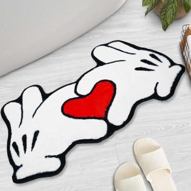 Imagem de shkura Tapete de banho fofo engraçado acessórios de decoração de banheiro laváveis antiderrapantes tapetes de banho absorventes tapetes de chuveiro de forma irregular para banheira, banheiro, quarto