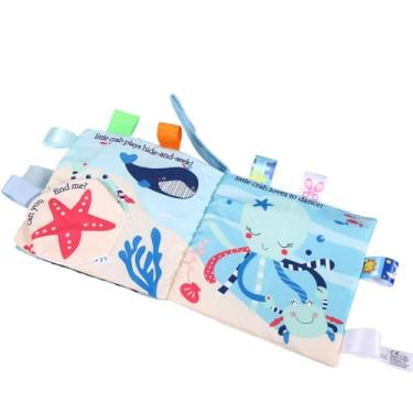 Imagem de Generic Livro de Pano de Brinquedo Infantil Com Padrão Bonito de Desenho Animado, Livro de Aprendizagem Resistente Ao Desgaste para Brincadeiras Seguras (Marcar oceano)