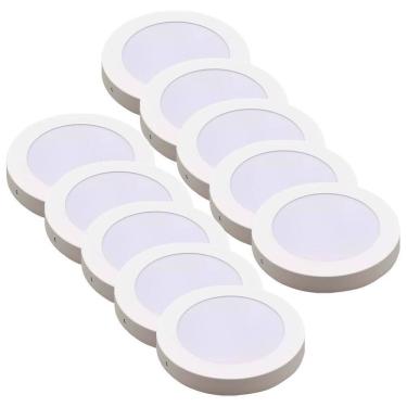 Imagem de Kit 10 Luminária Plafon Led Redondo Sobrepor 24W 4000K Noll