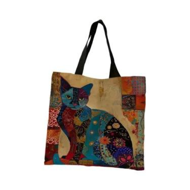 Imagem de Bolsa De Mão Com Estampa Floral Grande Capacidade Bolsa Tote Com Padrã