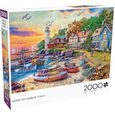 Imagem de Buffalo Games - Dominic Davison - American Harbor Town - Quebra-cabeças de 2000 peças para adultos - quebra-cabeças desafiadoras noites de jogos - o tamanho final é 38,50 x 26,50
