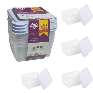 Imagem de KIT 4 Potes Herméticos Essencial DUP 1L Cristal Micro-Ondas Lava-Louça