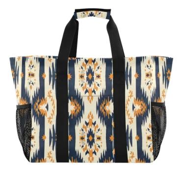 Imagem de Wassud Sacolas de compras reutilizáveis com padrão amarelo claro grande bolsa organizadora de lona impermeável para praia, piquenique, lavanderia, viagem