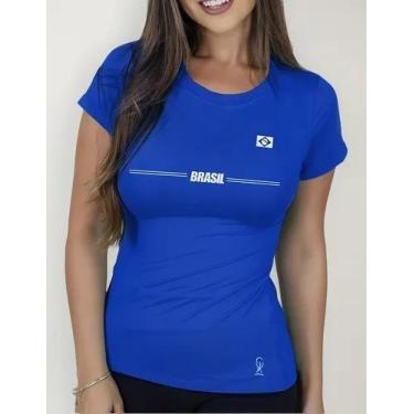 Imagem de Camiseta Camisa Algodão Adulto Feminina Masculina do Brasil Copa MD3 -