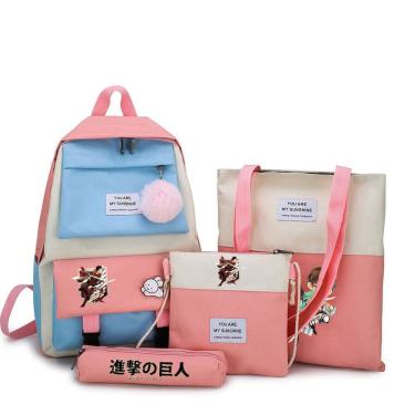 Imagem de Conjunto de mochilas escolares Attacks on Titans Levis Ackermans Kids