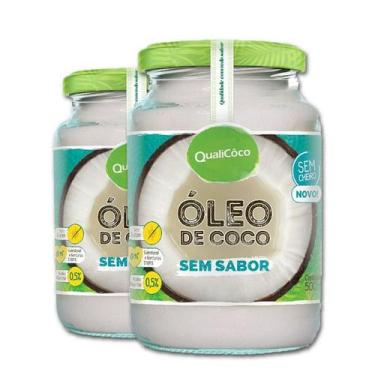 Imagem de Kit 2 Óleo de coco sem sabor Qualicôco 500ml
