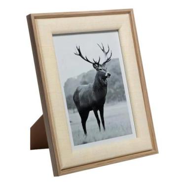 Imagem de Porta-Retrato Decorativo De MDF Bege Fotos 13x18cm Lyor