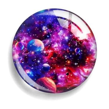 Imagem de 5 peças Oito Planetas Terra Júpiter Lua Tempo Pedra Pedra Pingente de Vidro Chaveiro Ímã Adesivo de Geladeira, Mar neon, P