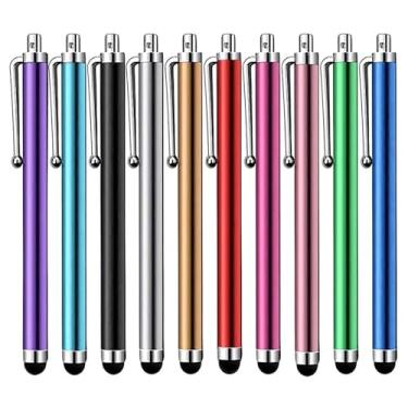 Imagem de Caneta Stylus [pacote com 10] canetas de tela sensível ao toque capacitivas universais para tablets, iPad mini, iPad Pro, iPad Air, smartphones, Samsung Galaxy - várias cores