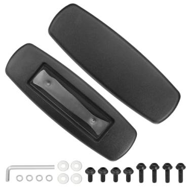 Imagem de PATIKIL 1 par de substituição de descanso de braço para cadeira de escritório, capa de couro para cadeira de escritório PU 10 cm orifício de montagem com parafusos para cadeiras de jogos, apoio de