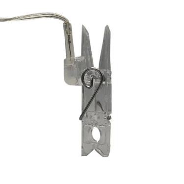 Imagem de Pisca Pisca Prendedor de LED com 12 Prendedores, 2 Metros, Branco Quente, à Pilha