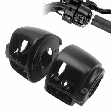 Imagem de TrichTu Mount Kit de carcaça de interruptor de guidão de motocicleta adequado para Harley VRSC Sportster XL XR Dyna Softail Road King 1996-2017 (preto)