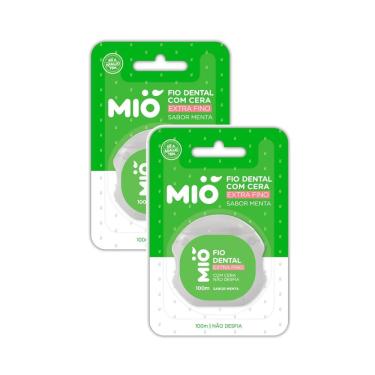 Imagem de Kit 2 Fio Dental Mió com Cera Extra Fino Sabor Menta 100m