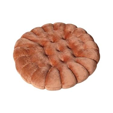 Imagem de RNXRZANK Almofada de Meditação em Formato de Biscoito para Cadeira, Almofada de Chão, Redondo marrom, Tamanho real