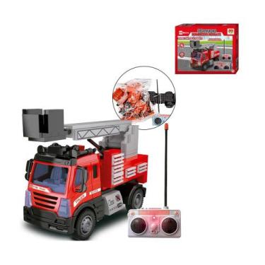 Imagem de Brinquedo Caminhão De Controle Remoto Blocks Serie Rc Trucks Bombeiro 