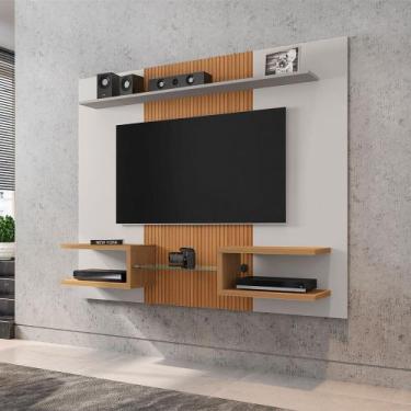 Imagem de Painel Sala Atlas para Tv até 55 Polegadas Off-white/naturalle/ripado 