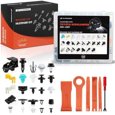 Imagem de A-Premium Kit de clipes de retenção de carro de 320 peças (32 tamanhos) compatível com Toyota Avalon 2013-2018 para-choque dianteiro para-choque para-choque tampa porta guarnição auto pino plástico