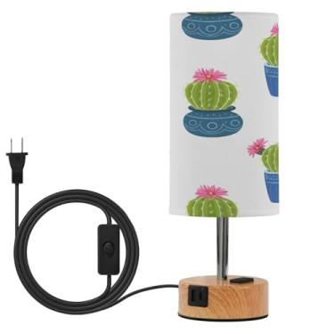Imagem de Wassud Candeeiro de mesa de cabeceira com toque vibrante de cactos com 3 temperaturas de cor, luminária de mesa moderna com forro de sombra que cuida dos olhos para sala de estar, quarto, escritório
