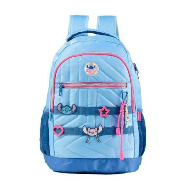 Imagem de Mochila Escolar Feminina Stitch Star Azul - Disney, U, Azul