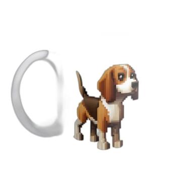 Imagem de Caneca Xícara de Café Porcelana 300ml Beagle Voxel Art