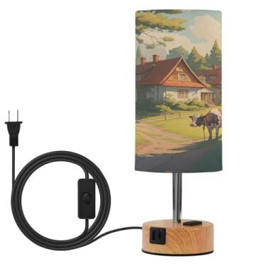 Imagem de Wassud Candeeiro de mesa de cabeceira com 3 temperaturas de cor, luminária de mesa moderna com forro de sombra, luminária noturna para sala de estar, quarto, escritório, berçário