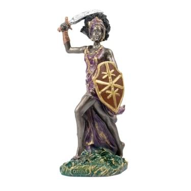Imagem de Escultura Orixá Obbá Espada e Escudo 20 cm em Resina