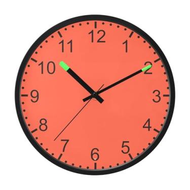 Imagem de ODAWA Relógio de parede tomate que brilha no escuro 30,5 cm relógio silencioso para sala de estar, cozinha, banheiro