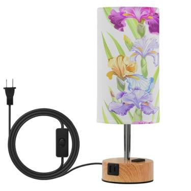 Imagem de Wassud Candeeiro de mesa de cabeceira colorido com 3 temperaturas de cor, luminária de mesa moderna com forro de sombra luminária noturna para sala de estar, quarto, escritório, berçário