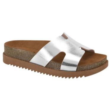 Imagem de Slide Canoa Moleca Feminino Chinelo Papete 5500.100, Prata, 36