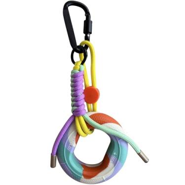 Imagem de DAOSUN Amuletos de bolsa Paracord com treinador de força de aderência, pingentes de bolsa de corda tecida à mão para bolsas, bolsas, mochilas, acessórios fofos para mulheres adolescentes, amantes de