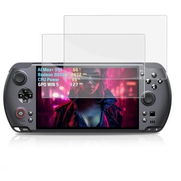 Imagem de NOUKAJU [Pacote com 2] Protetor de tela para console de jogos GPD WIN 5, vidro temperado HD, dureza 9h, arranhões, anti-impressão digital, protetor de filme de vidro temperado para GPD WIN 5