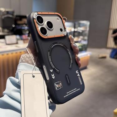 Imagem de SFDSUH Capa magnética translúcida fosca para iPhone 16 Plus, à prova de choque, com bordas macias (Para iPhone 16 Plus/Preto)